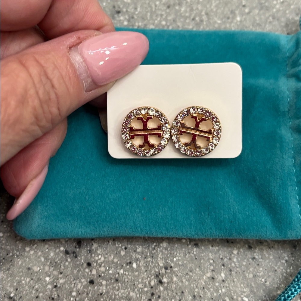 Tory Burch Gold and Silver Circle Earrings